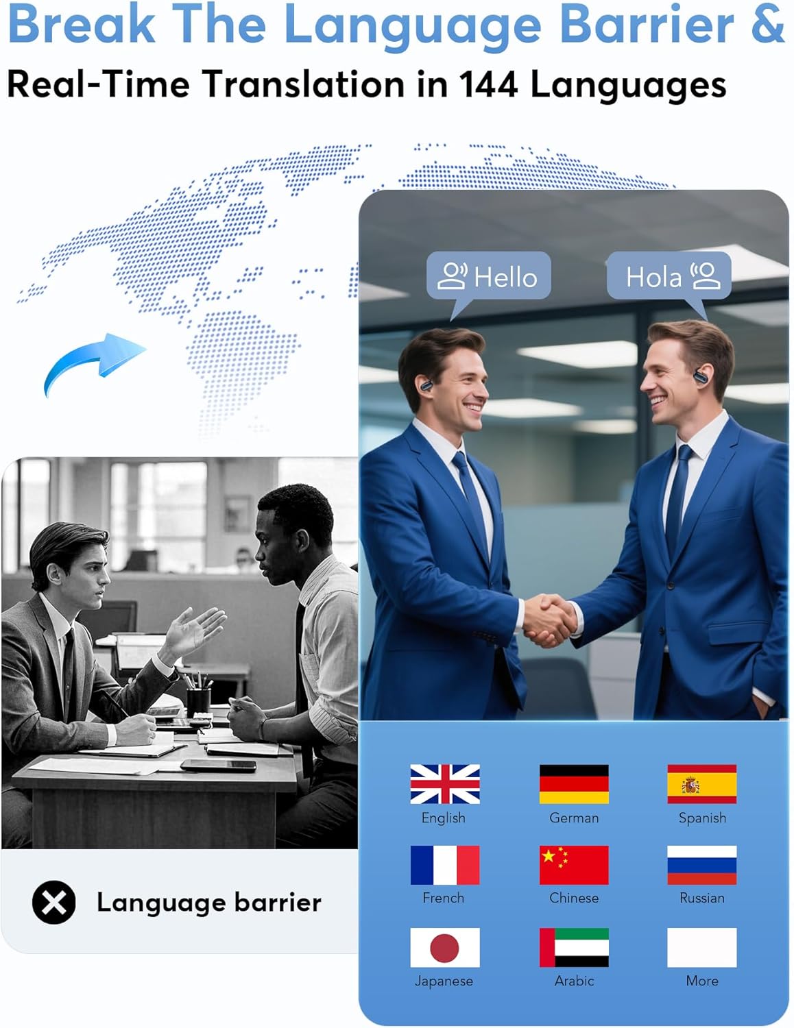 Sapphire AI Translation Earbuds™