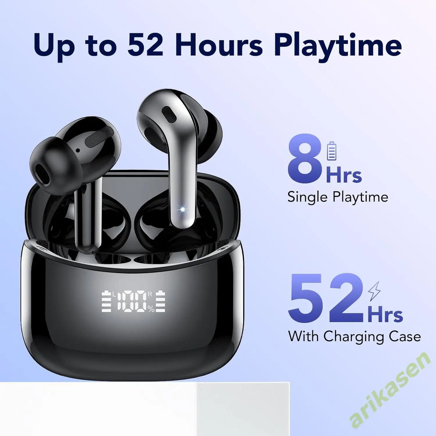 Premium Sound Earbuds with 52-Hour Playtime™