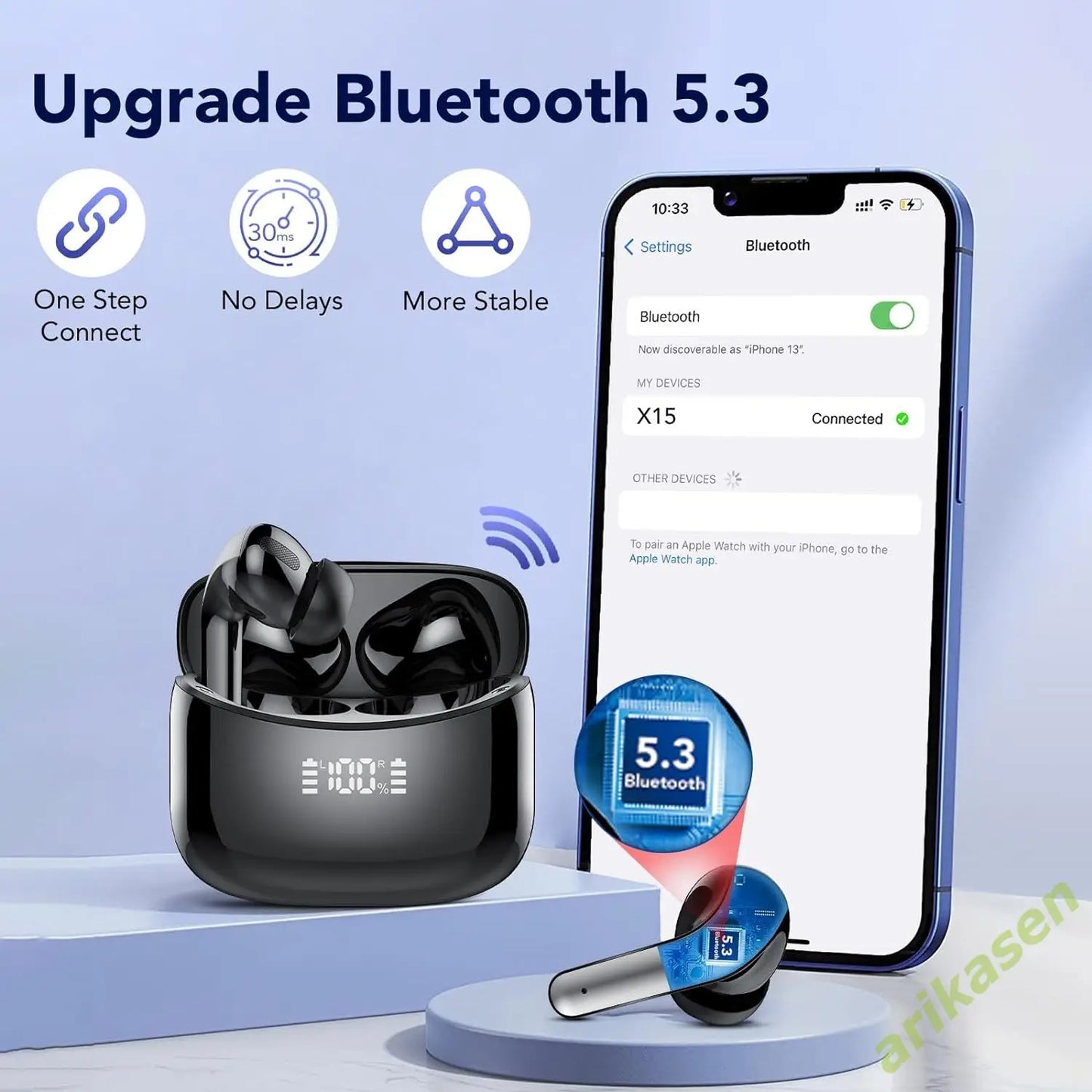 Premium Sound Earbuds with 52-Hour Playtime™